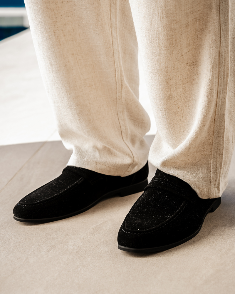 HARMO Old Money Suede Penny Loafers