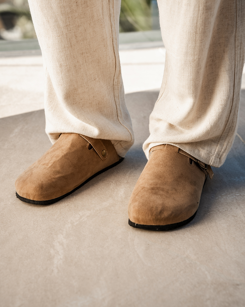 HARMO Old Money Suede Clogs
