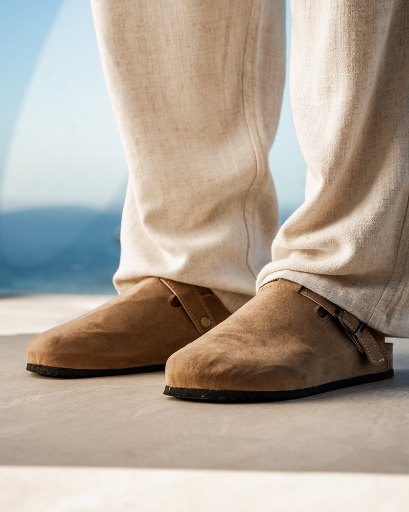 HARMO Old Money Suede Clogs