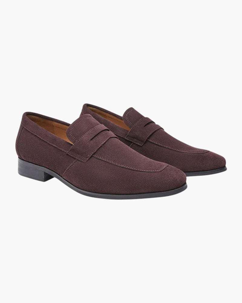 HARMO Old Money Suede Penny Loafers