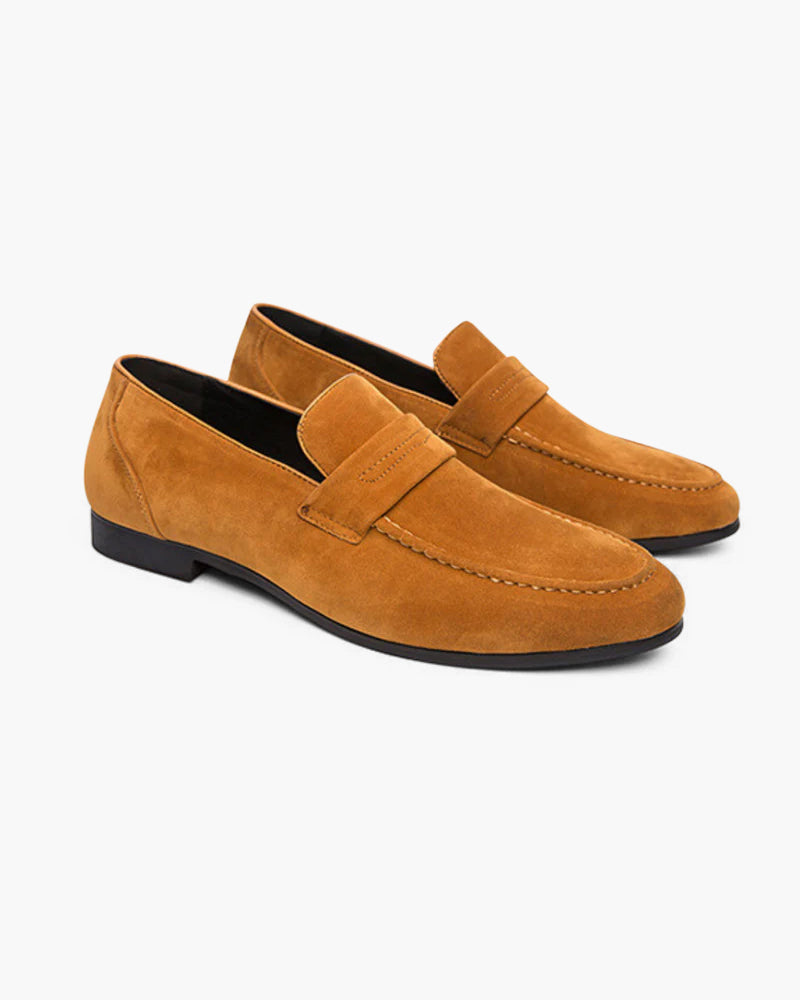 HARMO Old Money Suede Penny Loafers
