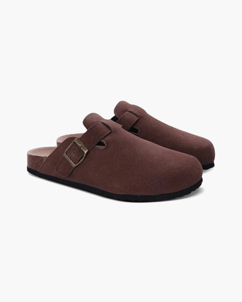 HARMO Old Money Suede Clogs
