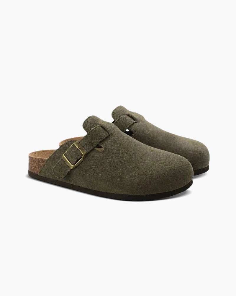 HARMO Old Money Suede Clogs