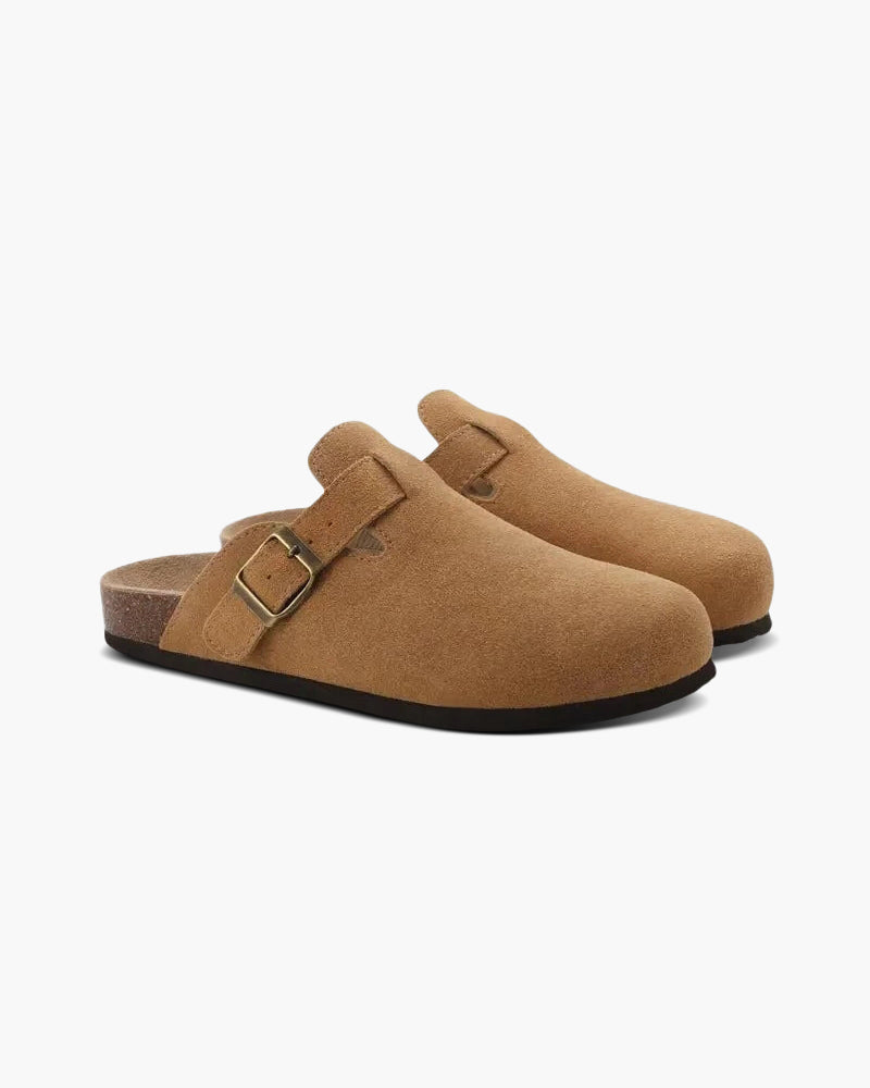HARMO Old Money Suede Clogs
